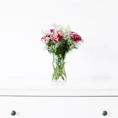 گلدان شیشه‌ای استوانه‌ای زارا هوم
